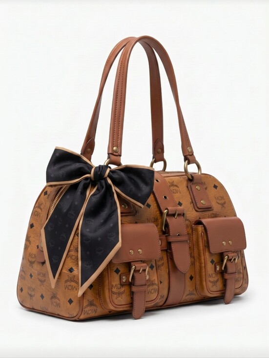 MCM Handbags - MCM Vintage Visetos Printed Shoulder Bag - Cognac